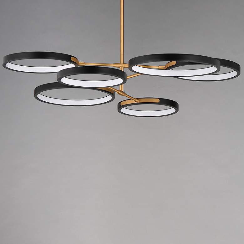 Image 2 ET2 Hoopla 47 1/4" Wide Black/Gold 6-Light LED Pendant more views