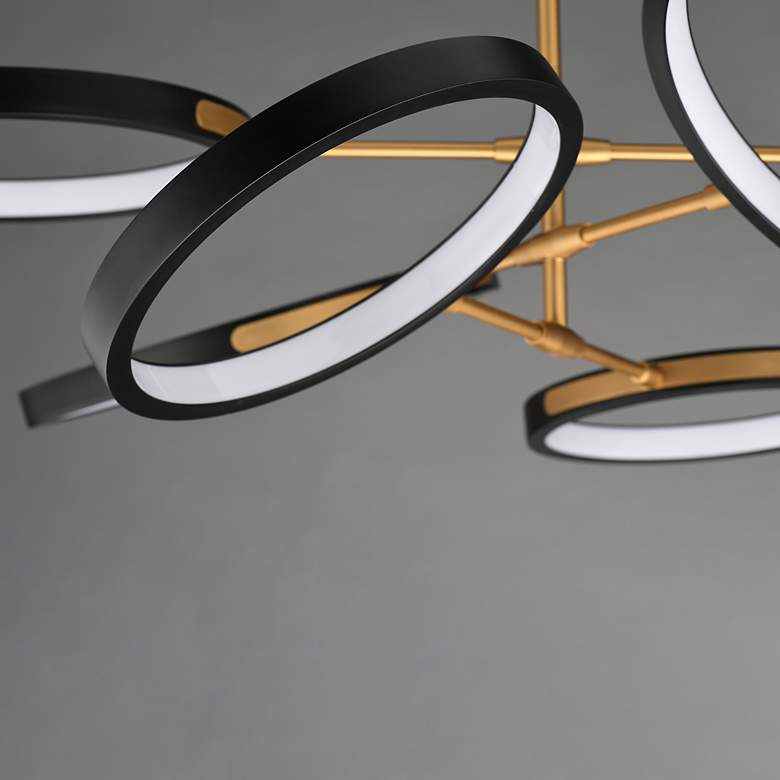 Image 4 ET2 Hoopla 47 1/4" Wide Black/Gold 6-Light LED Pendant more views