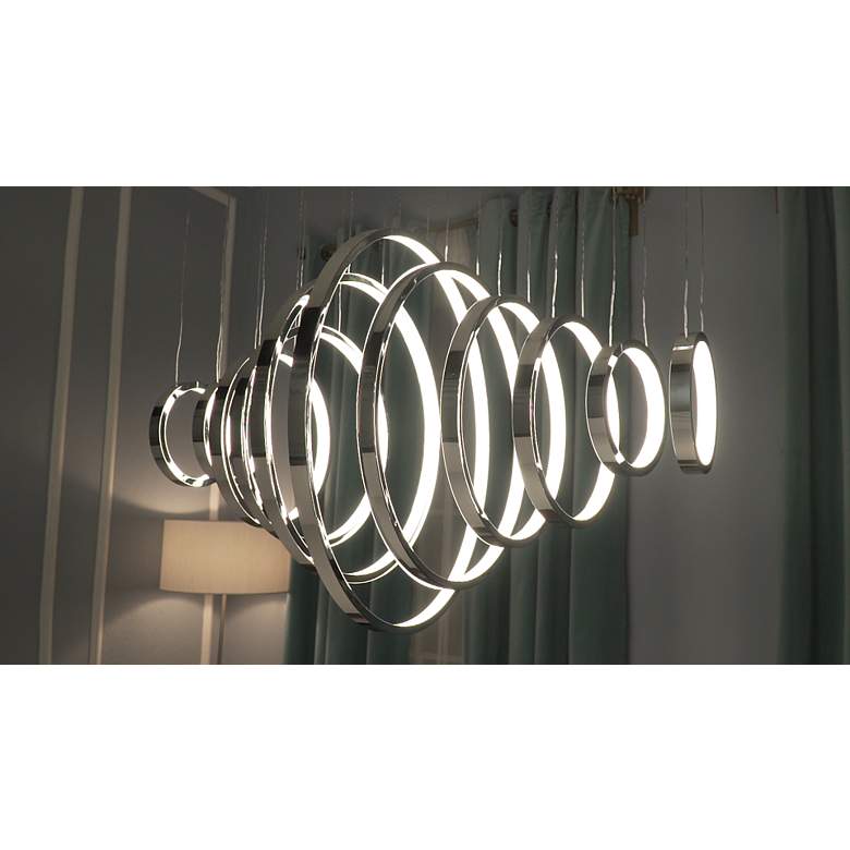 Image 6 ET2 Hoops 31.5" Wide 11-Light Modern LED Ring Pendant more views