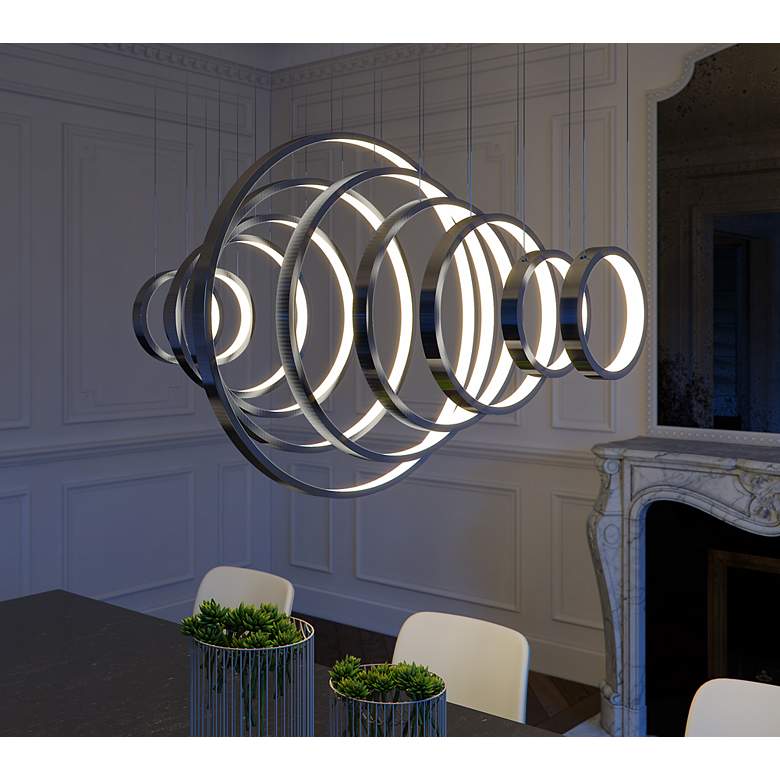 Image 7 ET2 Hoops 31.5" Wide 11-Light Modern LED Ring Pendant more views