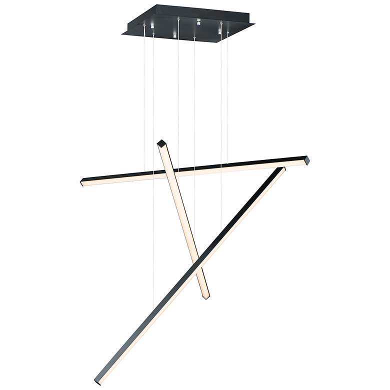 Image 2 ET2 Hover 47 1/2" Wide Black 3-Light LED Pendant Light