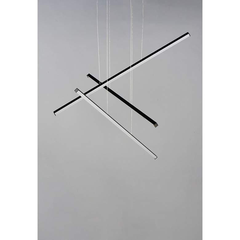 Image 4 ET2 Hover 47 1/2" Wide Black 3-Light LED Pendant Light more views