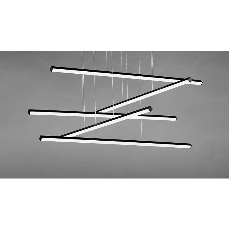 Image 4 ET2 Hover 47 1/2" Wide Black 5-Light LED Pendant Light more views