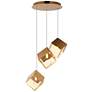 1_ET2 Ice Cube 18 1/2" Wide French Gold 3-Light LED Pendant
