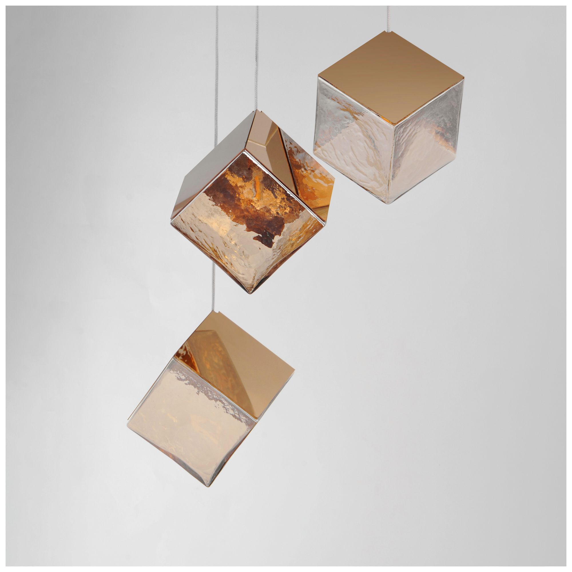 Image 2 ET2 Ice Cube 18 1/2" Wide French Gold 3-Light LED Pendant more views