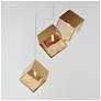 3_ET2 Ice Cube 18 1/2" Wide French Gold 3-Light LED Pendant more views