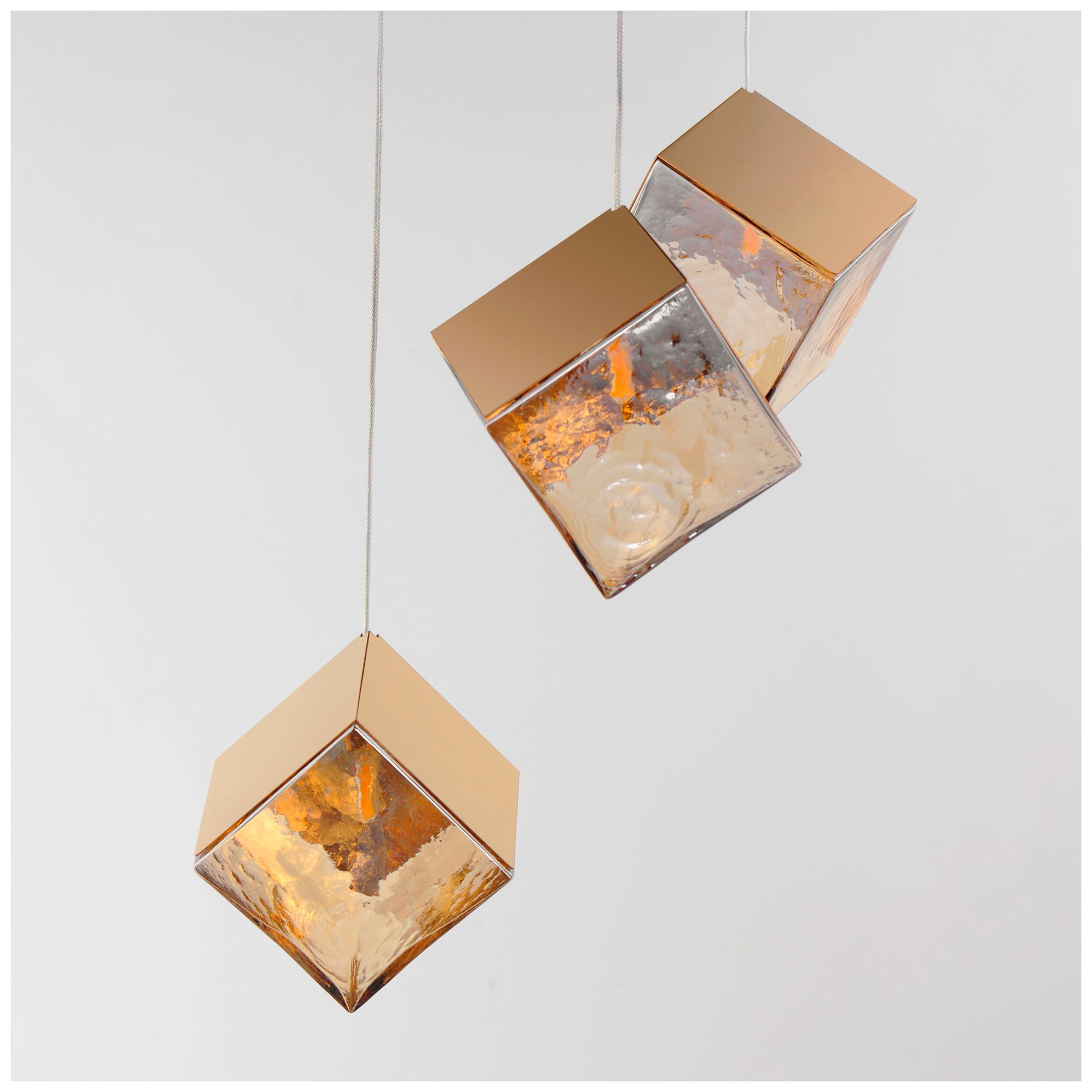 Image 4 ET2 Ice Cube 18 1/2" Wide French Gold 3-Light LED Pendant more views