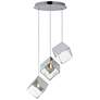 1_ET2 Ice Cube 18 1/2" Wide Polished Chrome 3-Light LED Pendant