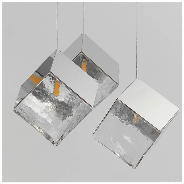 Image 3 ET2 Ice Cube 18 1/2" Wide Polished Chrome 3-Light LED Pendant more views