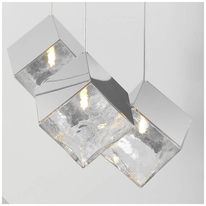 Image 4 ET2 Ice Cube 18 1/2" Wide Polished Chrome 3-Light LED Pendant more views