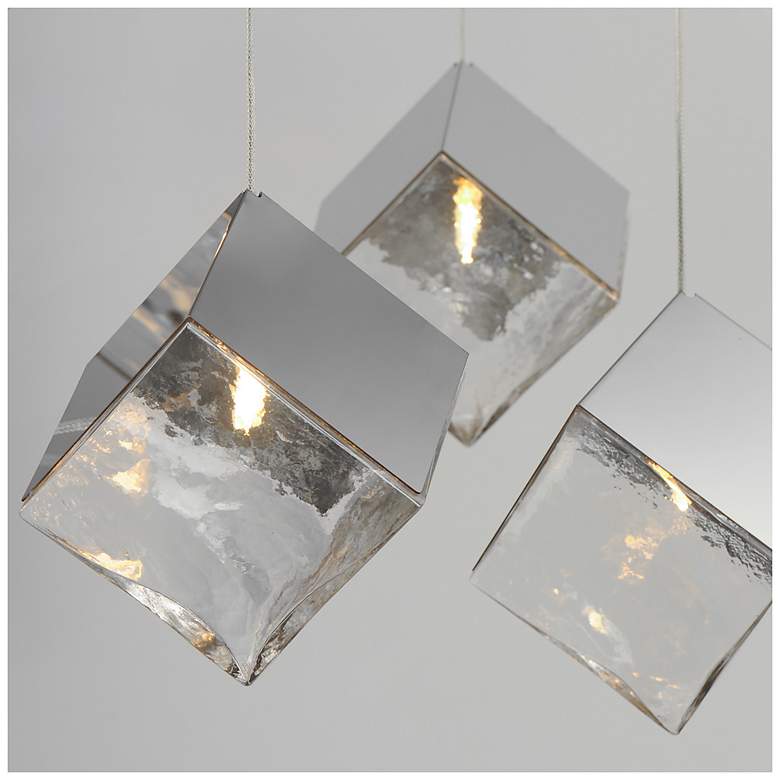 Image 5 ET2 Ice Cube 18 1/2" Wide Polished Chrome 3-Light LED Pendant more views