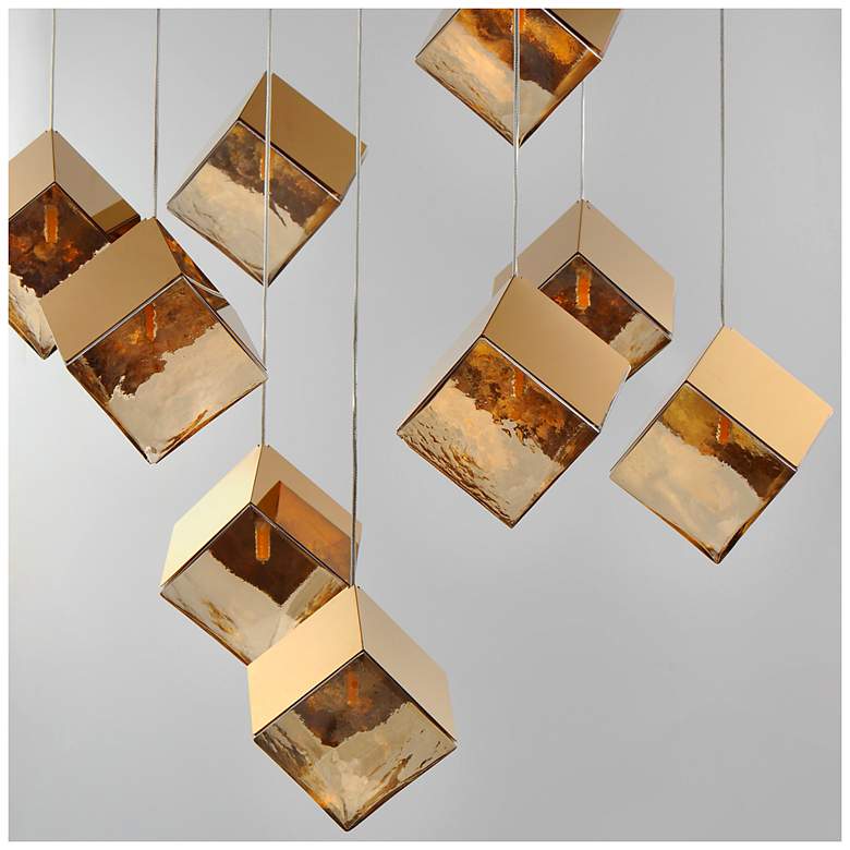 Image 3 ET2 Ice Cube 33 1/2" Wide French Gold 9-Light LED Pendant more views