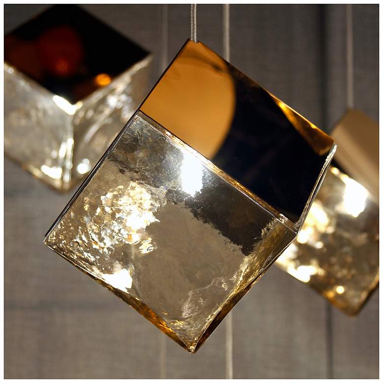 Image 5 ET2 Ice Cube 33 1/2" Wide French Gold 9-Light LED Pendant more views