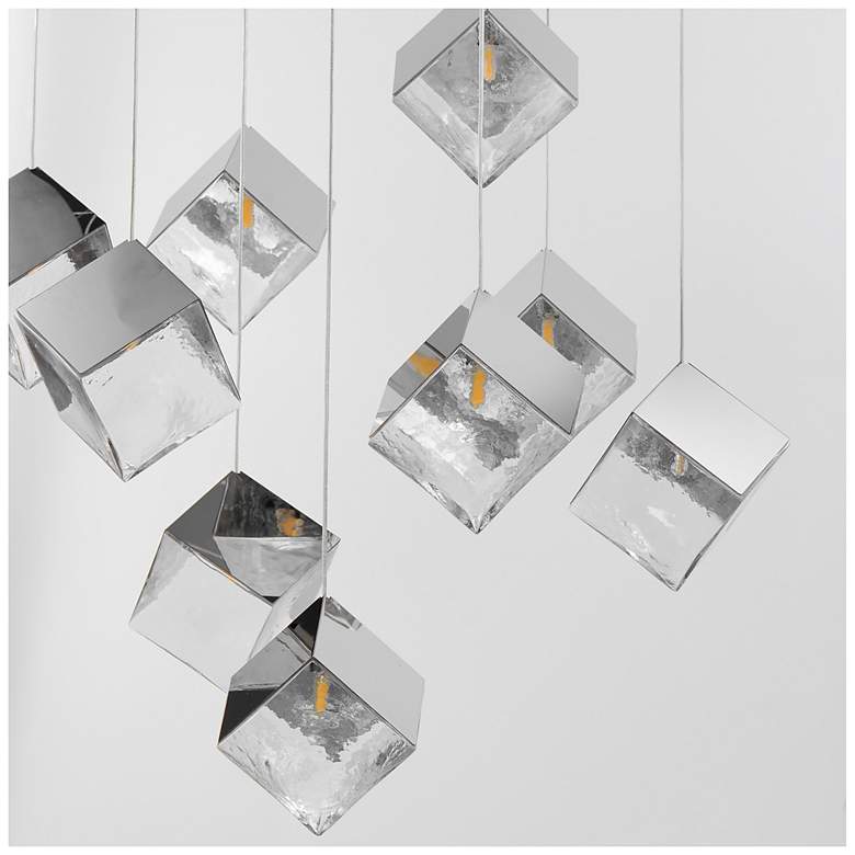Image 2 ET2 Ice Cube 33 1/2" Wide Polished Chrome 9-Light LED Pendant more views