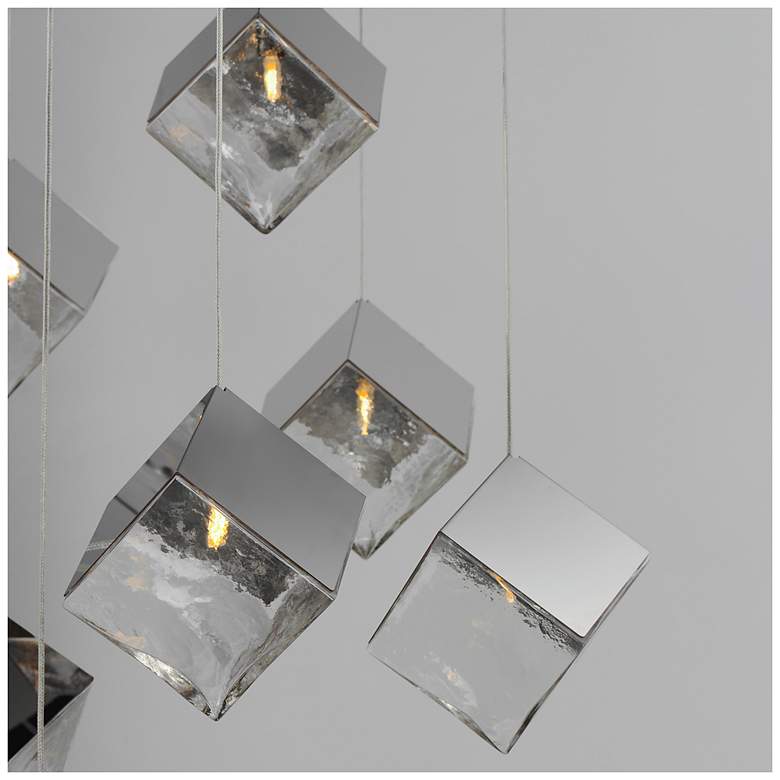Image 4 ET2 Ice Cube 33 1/2" Wide Polished Chrome 9-Light LED Pendant more views