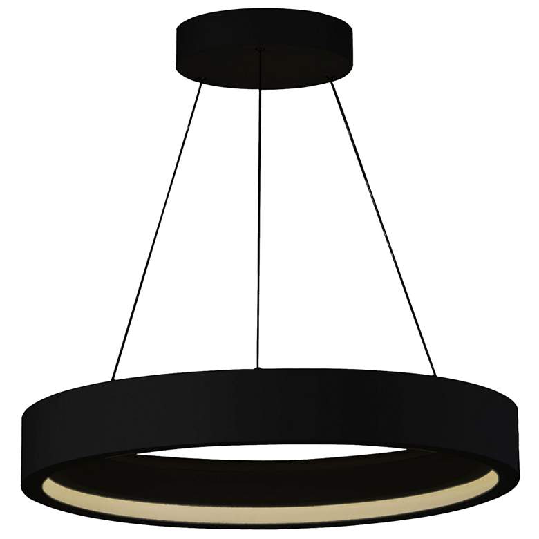 Image 1 ET2 Icorona 27 3/4" Wide Black LED Ring Pendant Light