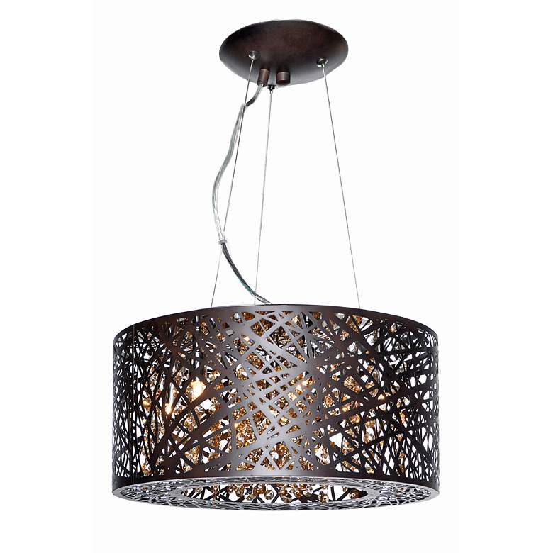 Image 1 ET2 Inca 15 3/4" Wide Bronze 7-Light LED Pendant Light