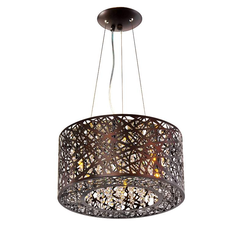 Image 3 ET2 Inca 15 3/4" Wide Bronze 7-Light LED Pendant Light more views