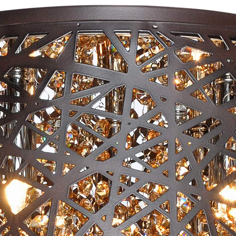 Image 3 ET2 Inca 15 3/4" Wide Bronze LED Modern Drum Ceiling Light more views