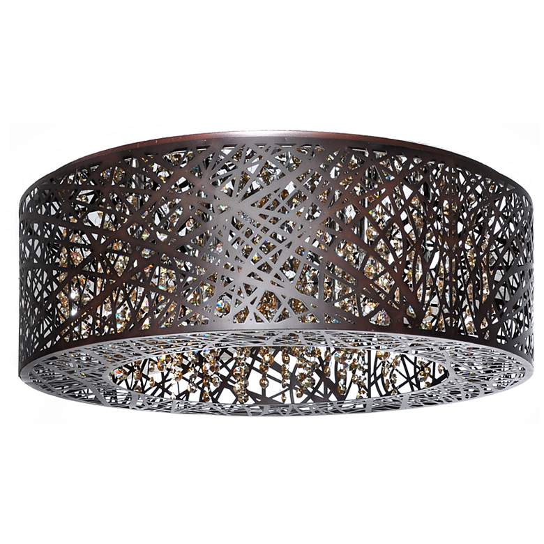 Image 2 ET2 Inca 23 1/2" Wide Bronze Drum Ceiling Light more views