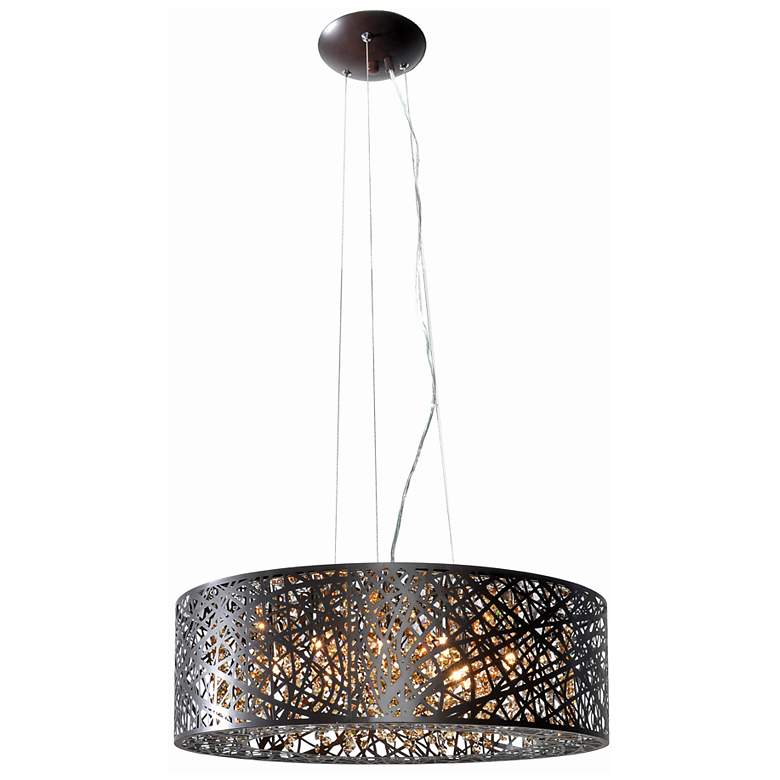 Image 2 ET2 Inca 23 1/2"W 9-Light Bronze Steel Pendant Light