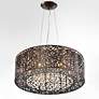 5_ET2 Inca 23 1/2"W 9-Light Bronze Steel Pendant Light more views