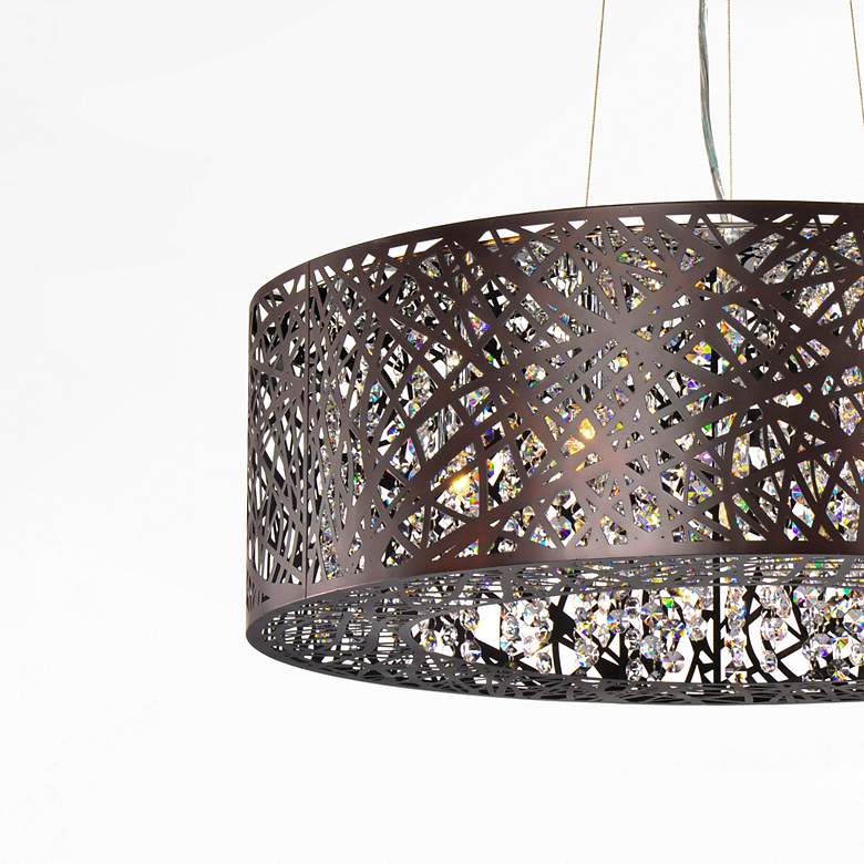 Image 7 ET2 Inca 23 1/2"W 9-Light Bronze Steel Pendant Light more views