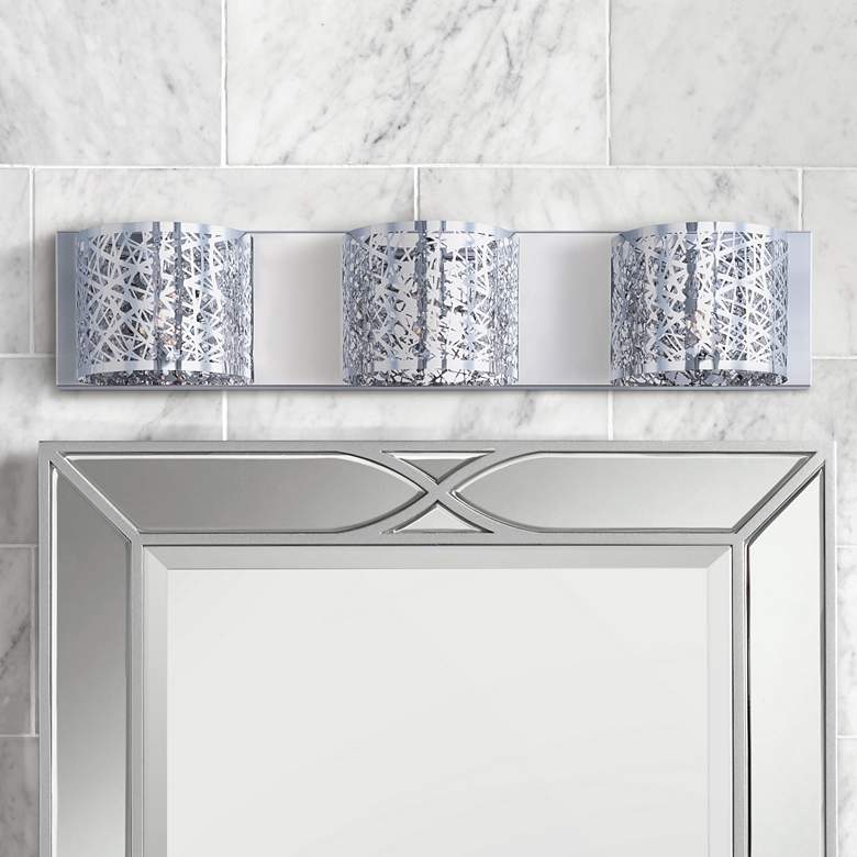 Image 1 ET2 Inca 24" Wide Polished Chrome 3-Light Bathroom Light