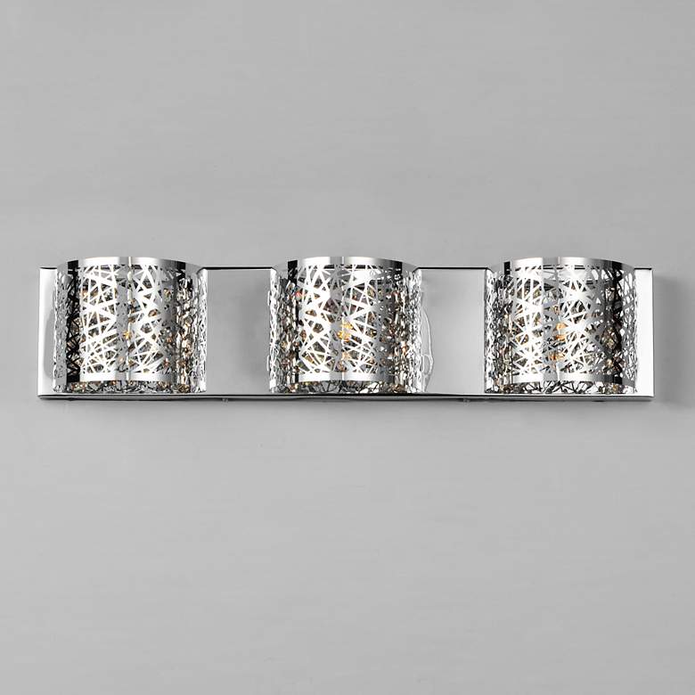 Image 4 ET2 Inca 24" Wide Polished Chrome 3-Light Bathroom Light more views