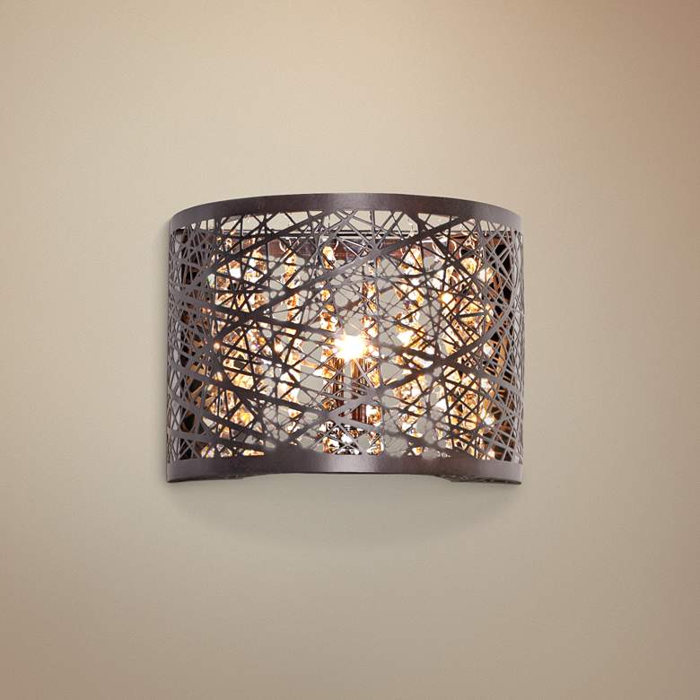 Image 1 ET2 Inca 6" High Bronze LED Wall Sconce