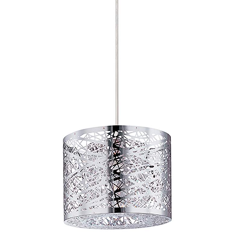 Image 1 ET2 Inca 7 3/4 inch Wide Polished Chrome Drum Mini Pendant Light