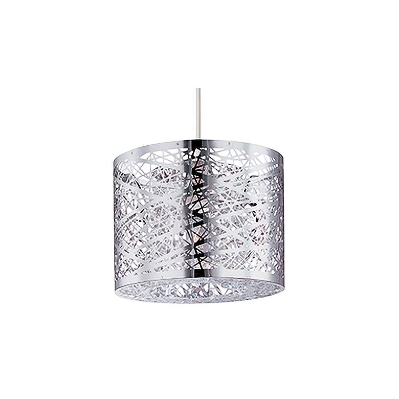 Image 2 ET2 Inca 7 3/4" Wide Polished Chrome Drum Mini Pendant Light more views