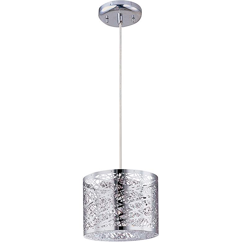 Image 4 ET2 Inca 7 3/4" Wide Polished Chrome Drum Mini Pendant Light more views