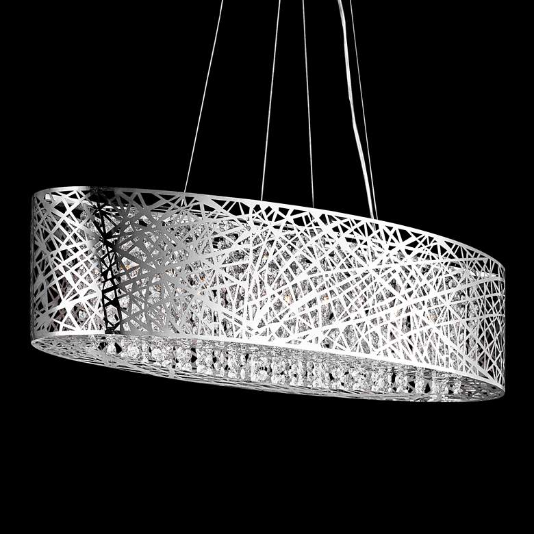 Image 1 ET2 Inca Web 32" Wide Polished Chrome Oval Pendant Light