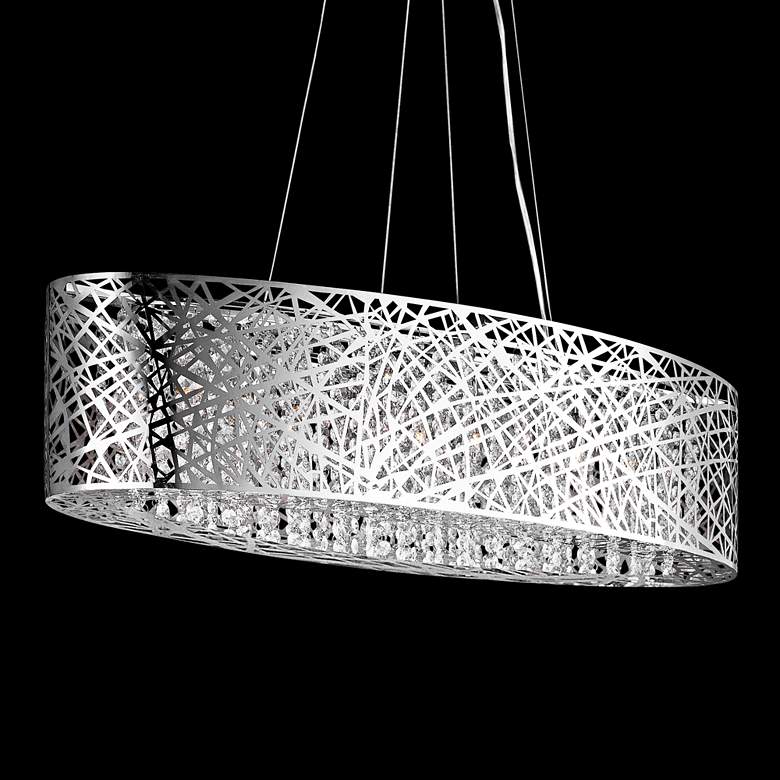 Image 1 ET2 Inca Web 32 inch Wide Polished Chrome Oval Pendant Light