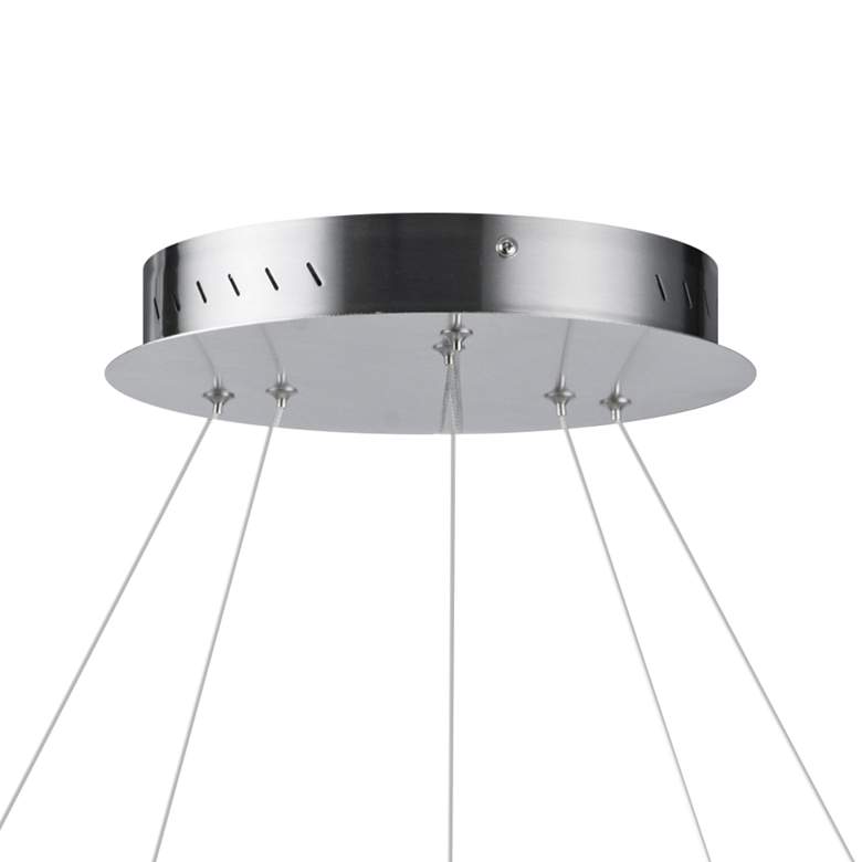 Image 3 ET2 Innertube 31 1/2" Wide Satin Nickel 2-Ring LED Pendant more views