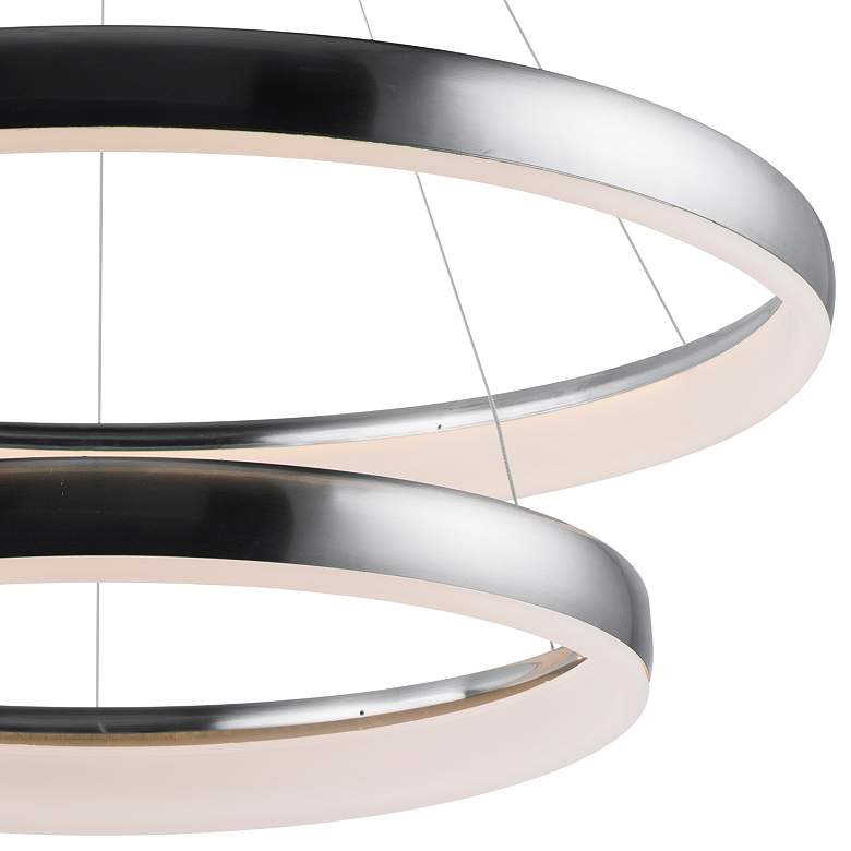 Image 4 ET2 Innertube 31 1/2" Wide Satin Nickel 2-Ring LED Pendant more views