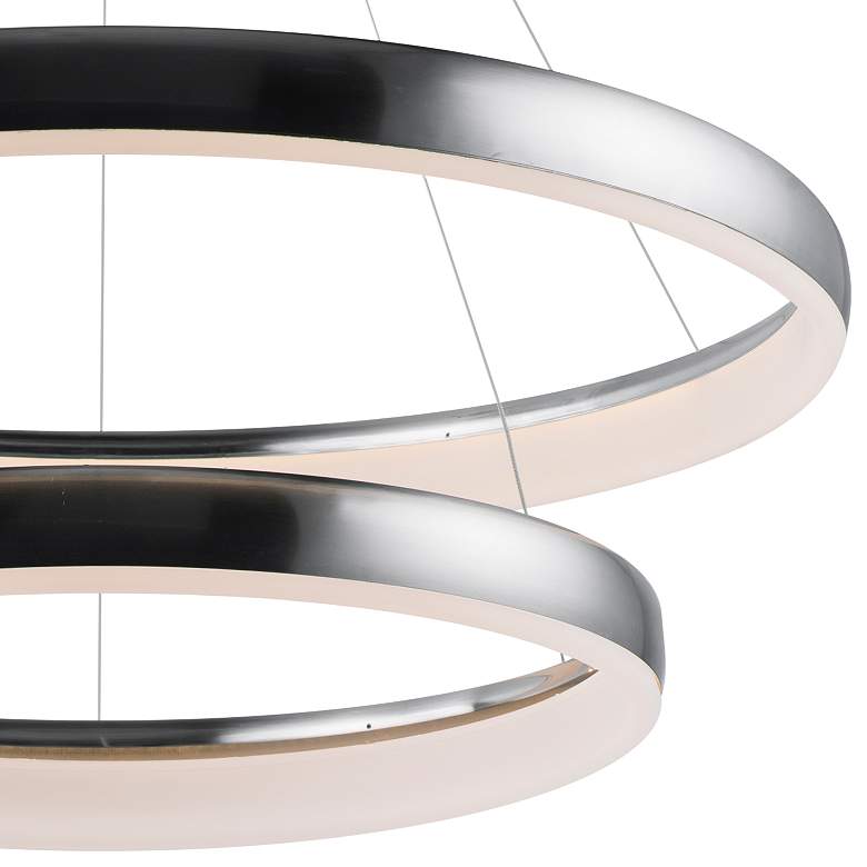 Image 4 ET2 Innertube 31 1/2 inch Wide Satin Nickel 2-Ring LED Pendant more views