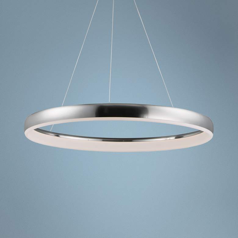 Image 1 ET2 Innertube 31 1/2" Wide Satin Nickel LED Pendant Light