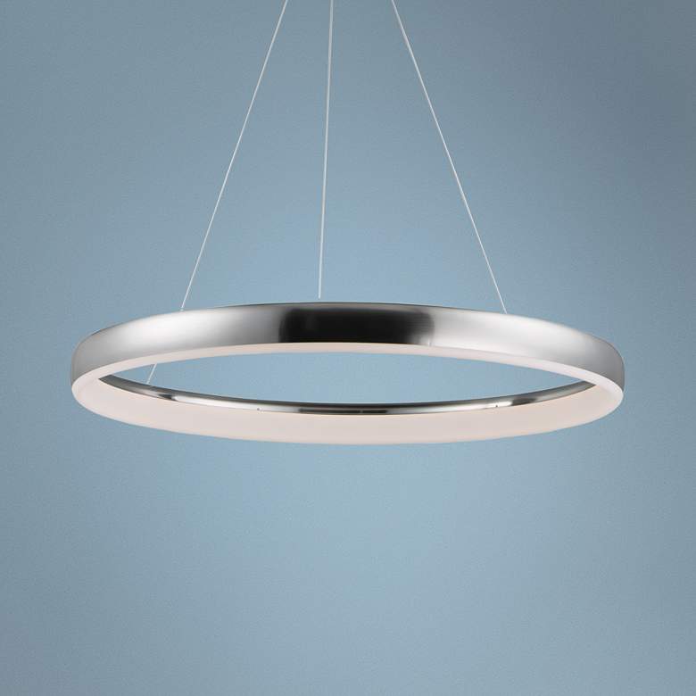 Image 1 ET2 Innertube 31 1/2 inch Wide Satin Nickel LED Pendant Light