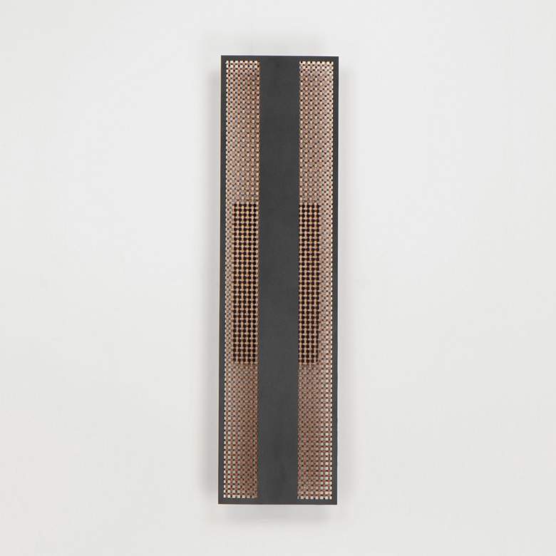 Image 2 ET2 Interlace 24" Black/Aged Copper LED Outdoor Wall Sconce more views