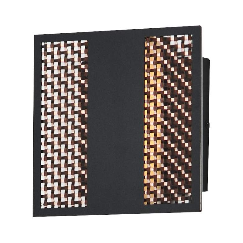 Image 1 ET2 Interlace 6.5" Black/Aged Copper LED Outdoor Wall Sconce