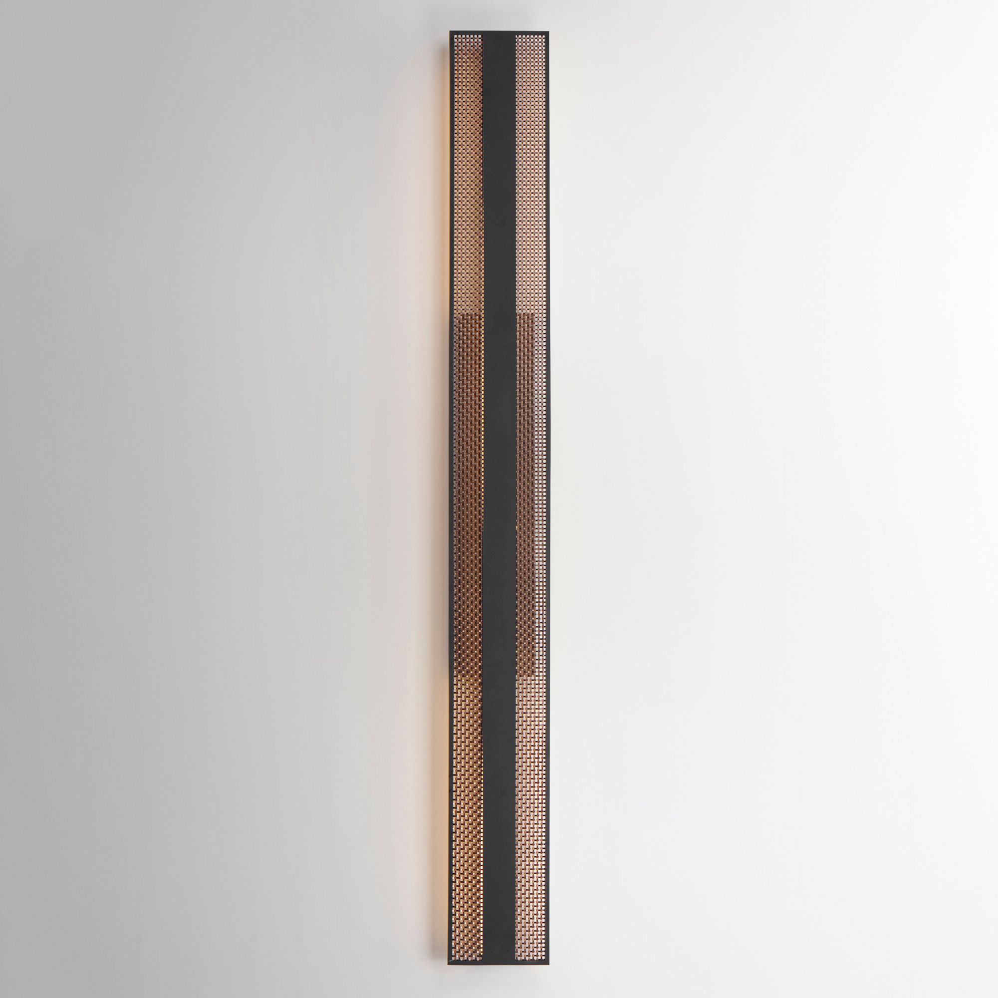 Image 3 ET2 Interlace 60" Black/Aged Copper LED Outdoor Wall Sconce more views