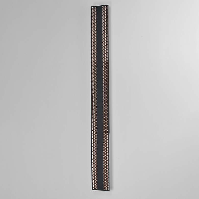 Image 4 ET2 Interlace 60" Black/Aged Copper LED Outdoor Wall Sconce more views