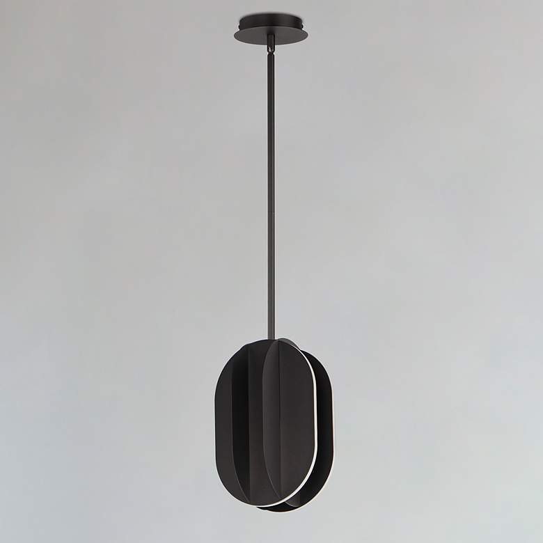 Image 2 ET2 Interval 7 3/4" Wide Black LED Mini Pendant more views