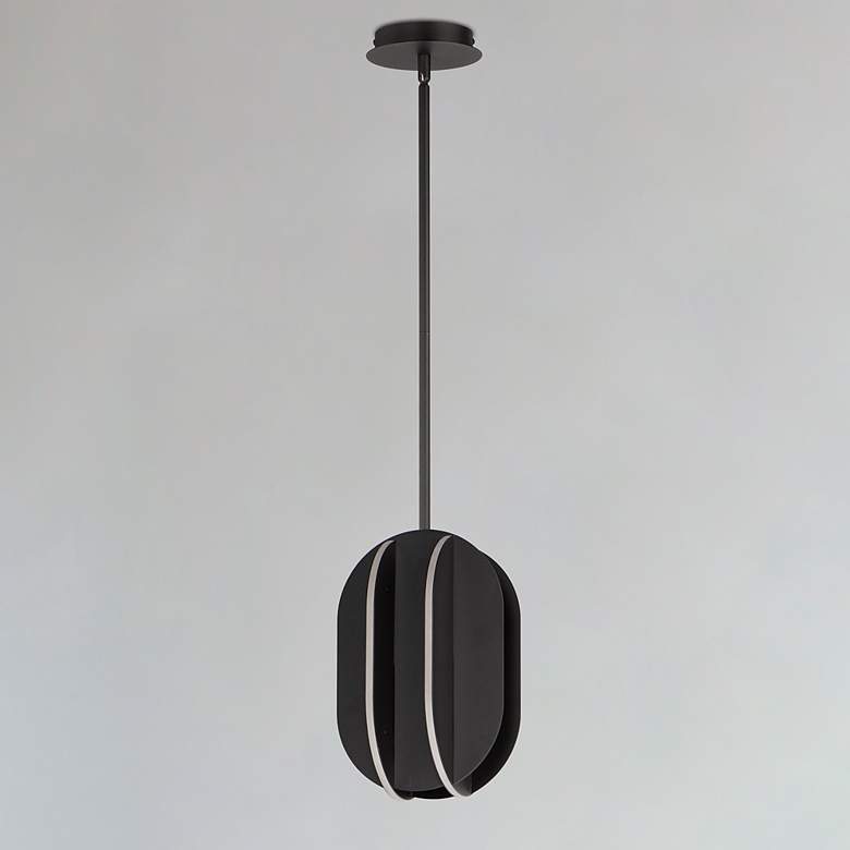 Image 3 ET2 Interval 7 3/4" Wide Black LED Mini Pendant more views