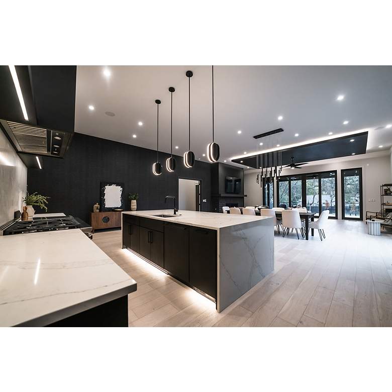 Image 7 ET2 Interval 7 3/4" Wide Black LED Mini Pendant more views