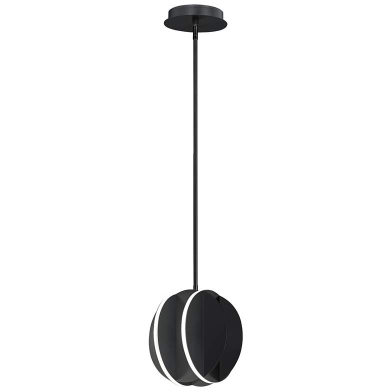 Image 1 ET2 Interval 7 3/4" Wide Matte Black LED Mini Pendant