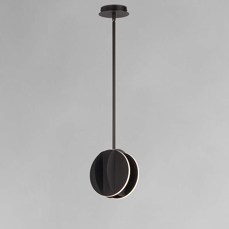 Image 2 ET2 Interval 7 3/4" Wide Matte Black LED Mini Pendant more views