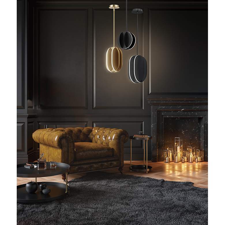Image 7 ET2 Interval 7 3/4" Wide Matte Black LED Mini Pendant more views